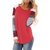 Women Fashion  Loose Patchwork Long Sleeve T-shirt Top Blouse Pullover