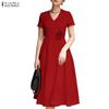Rochie Elegantă Casual de Vară cu Mânecă Scurtă și Decolteu în V