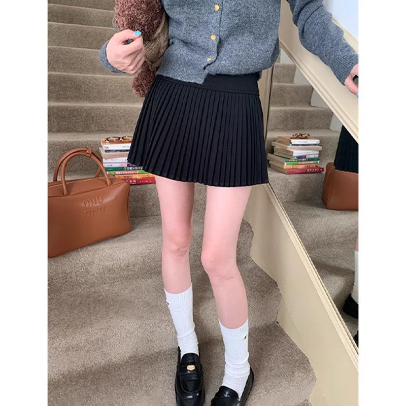 

Молочно-белая плиссированная юбка для женщин Весенняя новинка с высокой талией, приталенная, А-силуэта, летний костюм XL