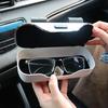 Multifunctional Car Sunglasses Holder Driver's Seat Clip Storage Case Eyewear Frame Car Sun Visor Holder Brown/gray