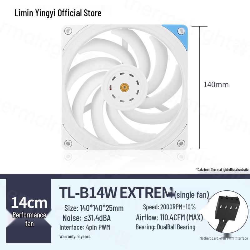 Thermalright TL-B14W EXTREM 14см Высокопроизводительный ШИМ-вентилятор охлаждения