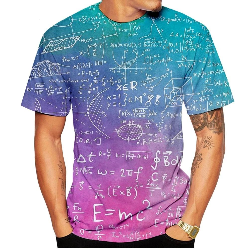 Mode Nieuw Leuk Wiskundige Formule Heren Bedrukt T-shirt Street Fashion Harajuku Grote Maten Ronde Hals Korte Mouw