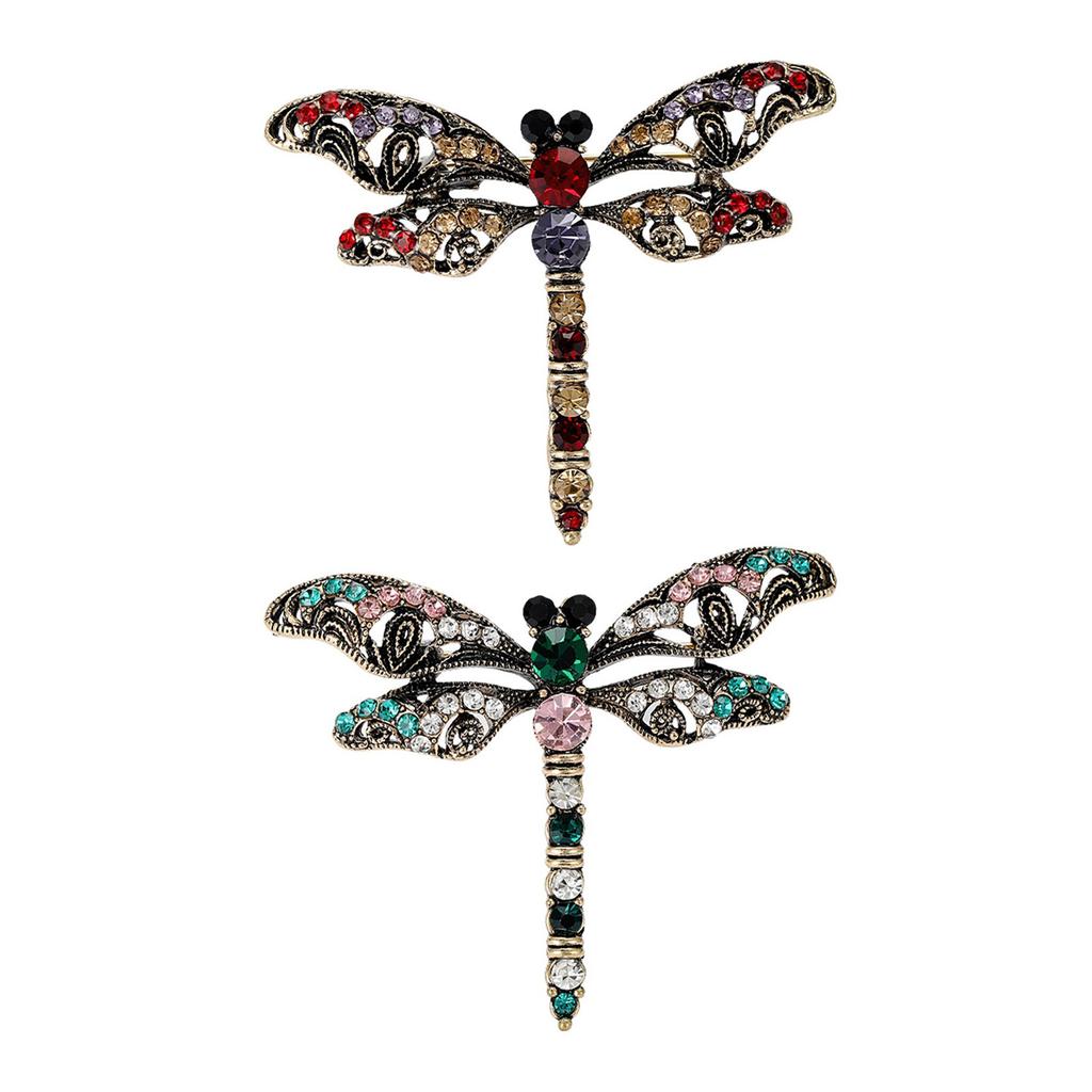 Fashionable Sophisticated Dragonflies Lapel Pin with Dripping Oil Designs Contrast Accessory for Party Supplies Costumes