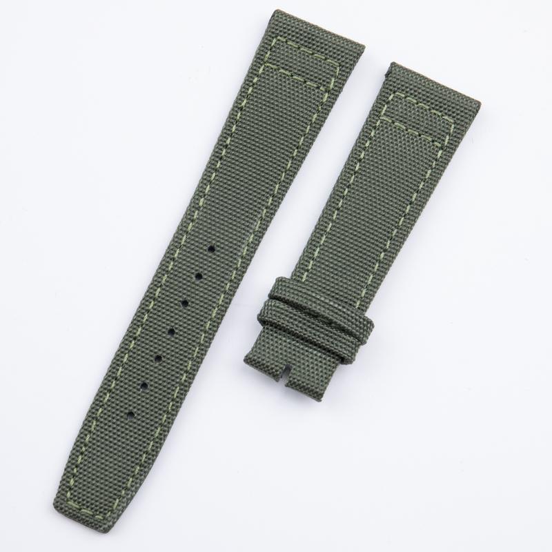 

20mm 21mm 22mm Soft Nylon Canvas Watchband For IWC Strap PILOT Portugal PORTOFINO Fabric Watch Band Folding Buckle Wristband 22-18mm&Without Buckle зелений