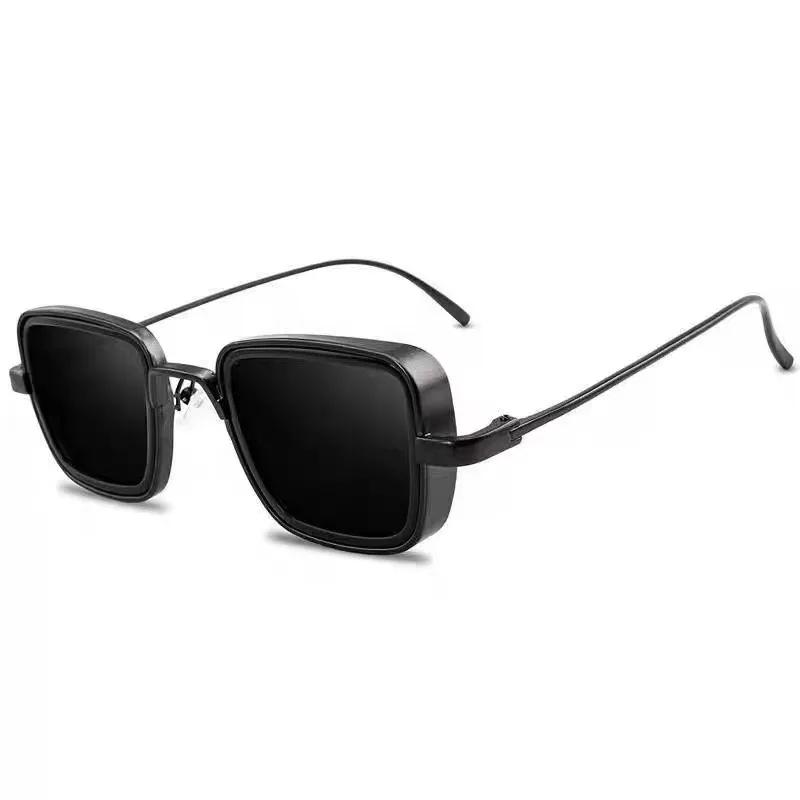 Metal Steampunk Sunglasses Fashion Big Frame Shades UV400 Protection Square Sun Glasses Punk One-Piece Sun Glasses for Men