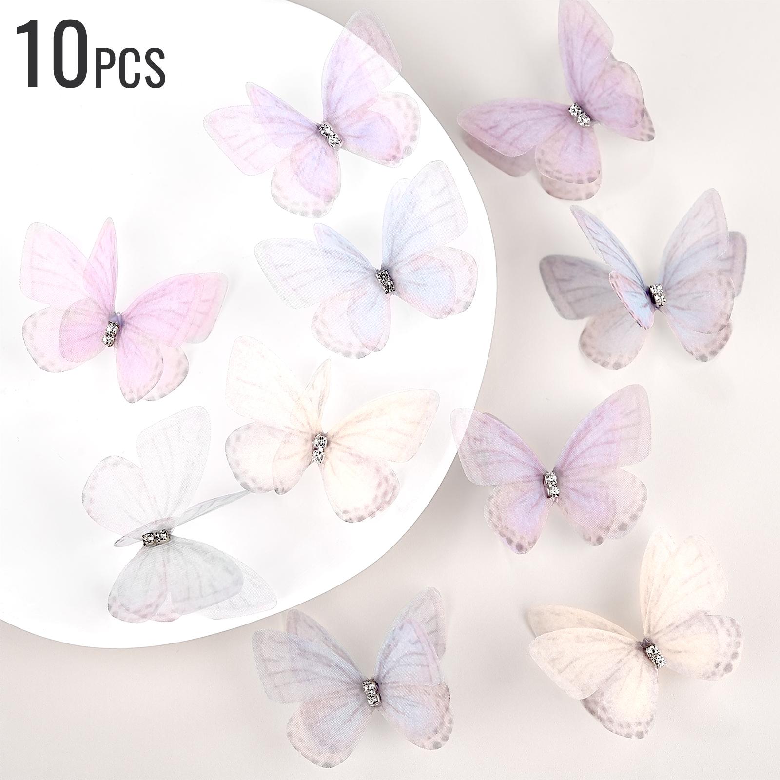 

10 шт. Двойная ромбовидная сетка с принтом бабочек, ювелирные изделия, головные уборы, одежда, сделай сам, ручная работа, сетка, цветок, нашивка, древняя заколка для волос в стиле ханьфу