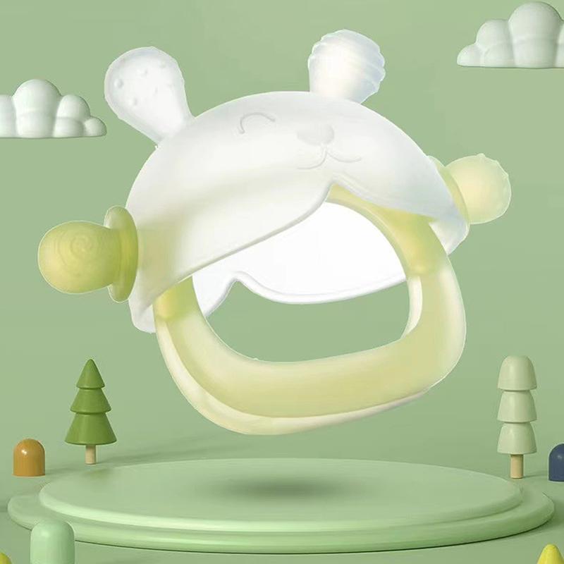 Jucării cu tije de măcinat pentru copii 0-3 ani, fabricate din silicon anti-lipire cu inel gingival pentru bebeluși din silicon tip ciupercă