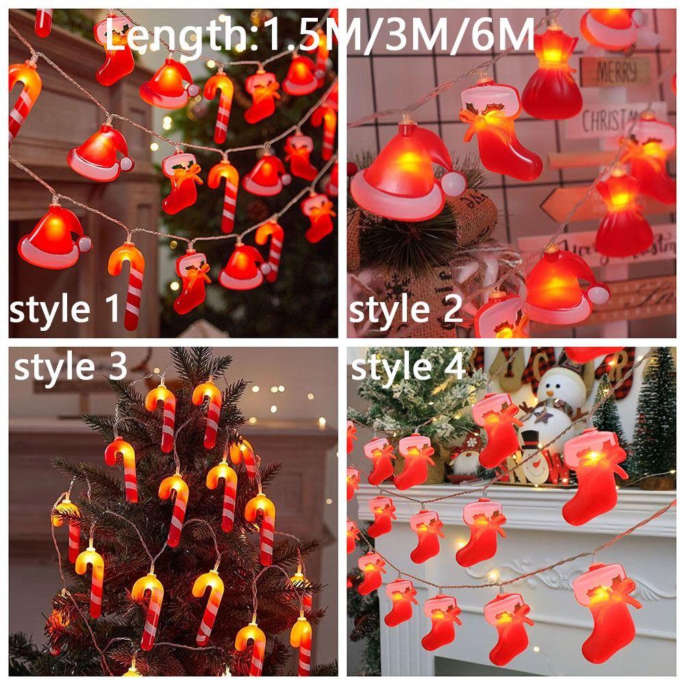 10/20/40 LED Candy Cane Light Santa Hat Xmas Tree Ornament LED Walking Stick Light  Home Decoration