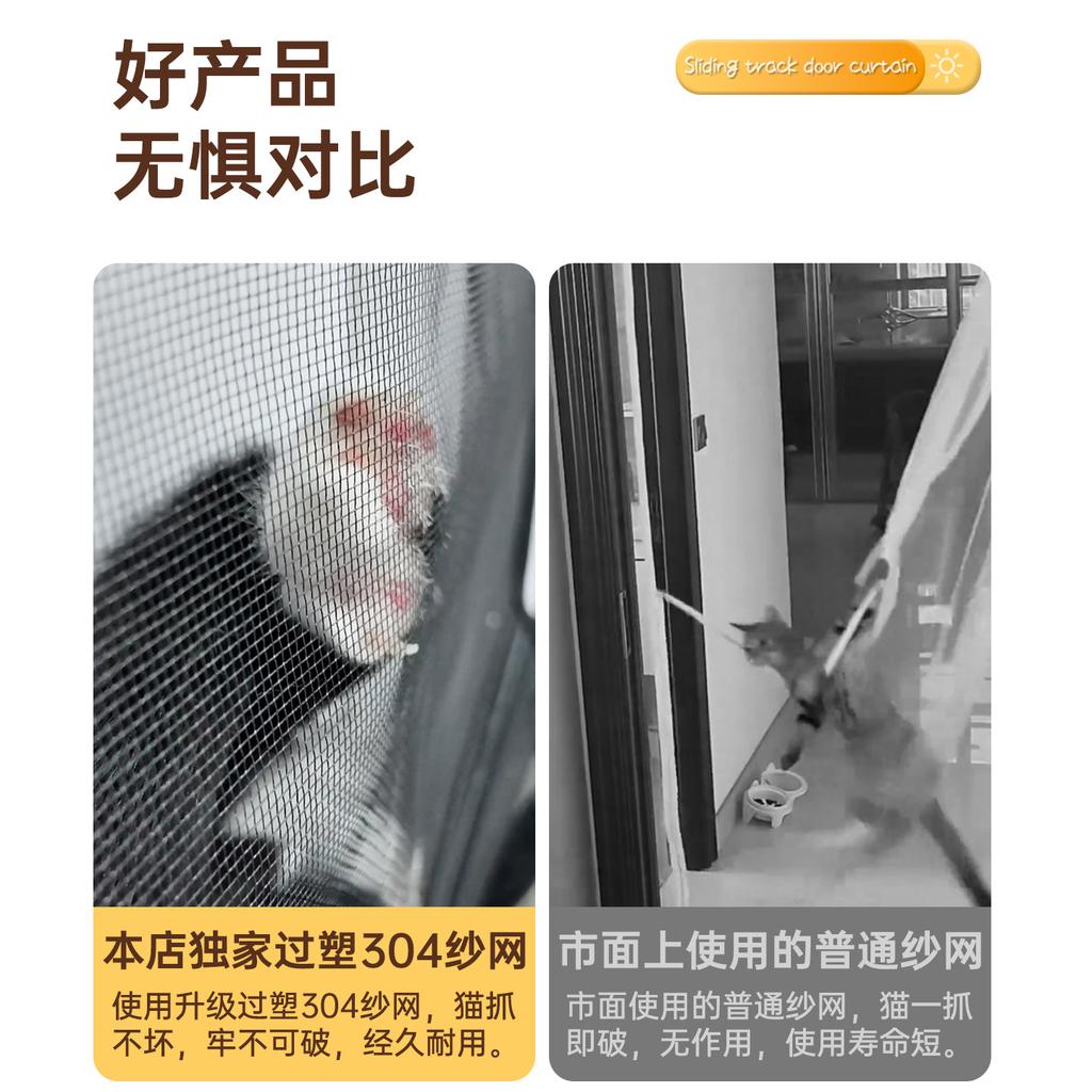 New 304 Plastic Mesh Pet-specific Isolation Door Fence Prevents Cats From Entering The Bedroom Zipper Diamond Mesh Screen Door