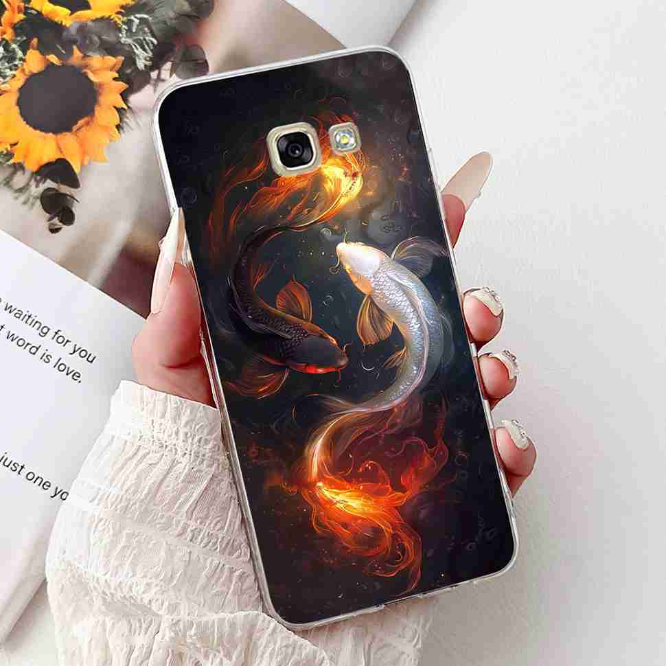 Cute Dsign For Samsung Galaxy A5 2017 Case Cartoon Lucky Koi Soft Silicone TPU Cover For Samsung A5 A5 SM-A520F 5.2" Back Shell