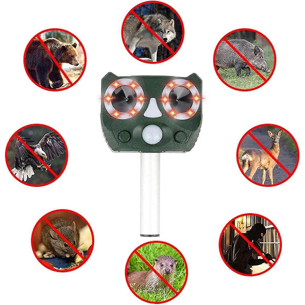 Solar Animal Repellent Device|outdoor Pet Repeller-ultrasonic,waterproof Usb Charge And Scarer