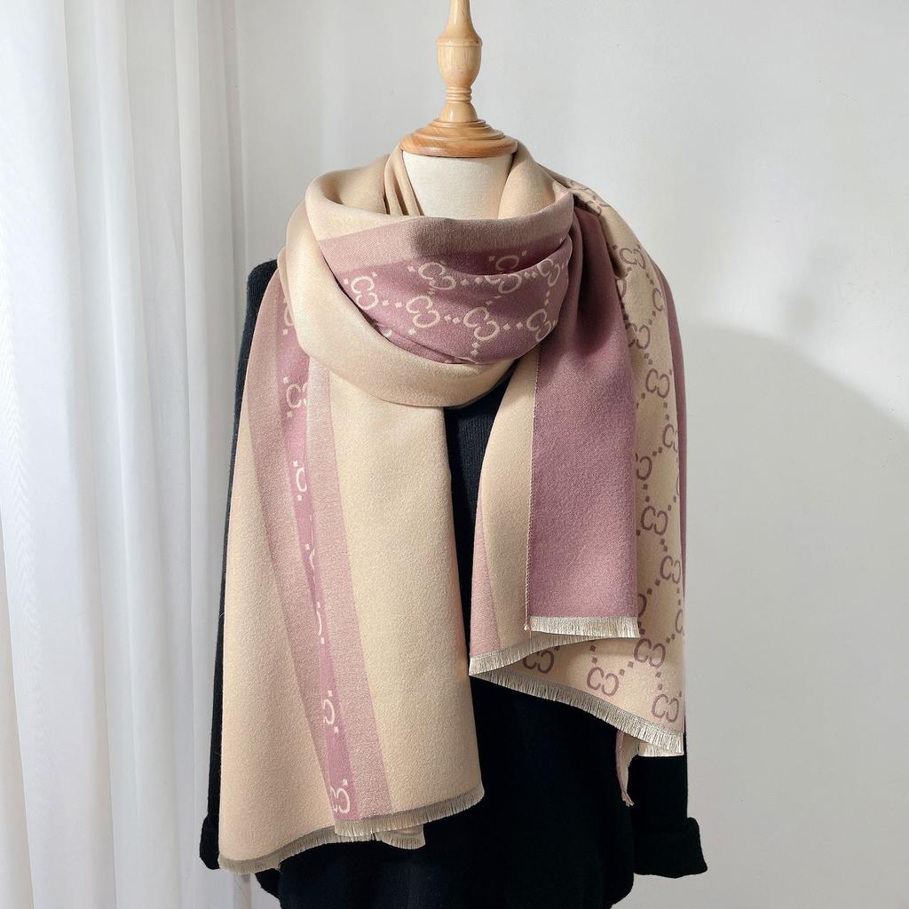 Imitation Cashmere Women'S Air Conditioner Decorative Shawl Warm Extended Scarf Classic Scarf Fringed Silk Scarf