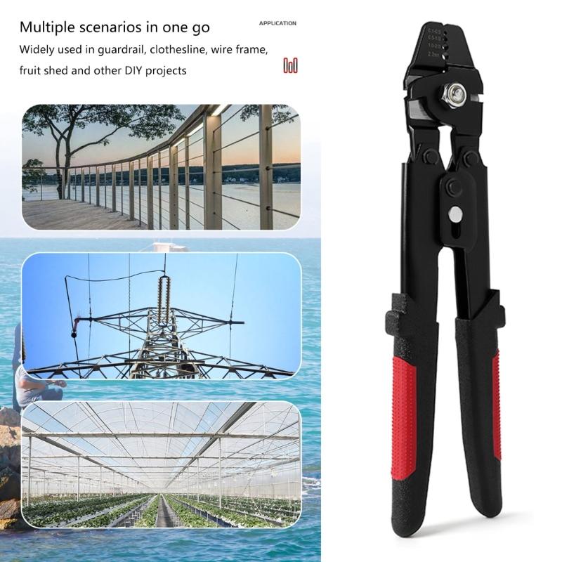 Angel Crimpwerkzeug Angel Draht Vorfach Crimp Montage Set Angelzange mit 180 Stück Crimp Schlaufenhülsen