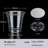 98mm Clear PET Disposable Cups for Cold Drinks, Coffee, Milk Tea & Desserts