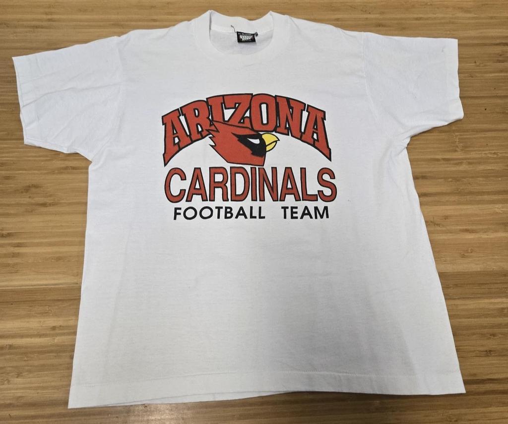 Maglietta Vintage Arizona Cardinals Uomo XL Bianca Grafica Football NFL Anni '90