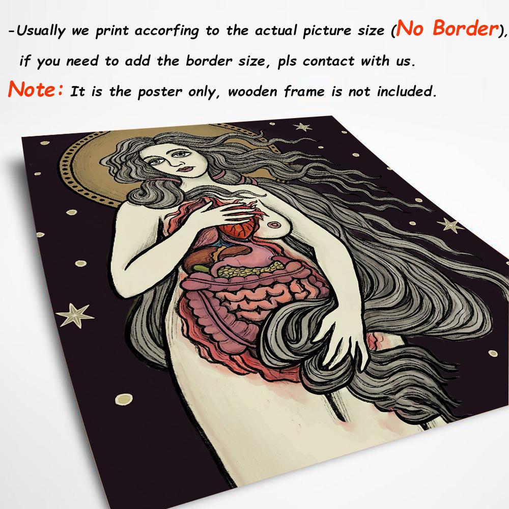 Retro Witch Poster Anatomical Venus Canvas Painting Print Vintage Plague Doctor Goddess Wall Pictures fures Baby Kids Room Decor