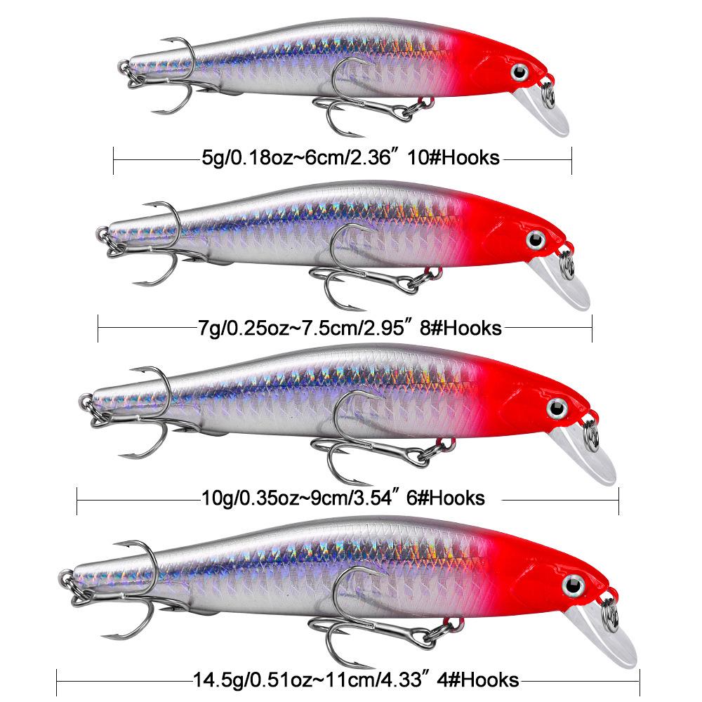 

Submerged Minnow Lua Bait Ultra Long Casting Bionic Lure for Red Snapper Bass Special Hard Bait for Freshwater and Sea Fishing F 11CM 14.5G