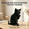 1 Stück heiß verkaufende moderne schwarze Katzenstatue, 3D-gedrucktes Katzenornament Schreibtischornament