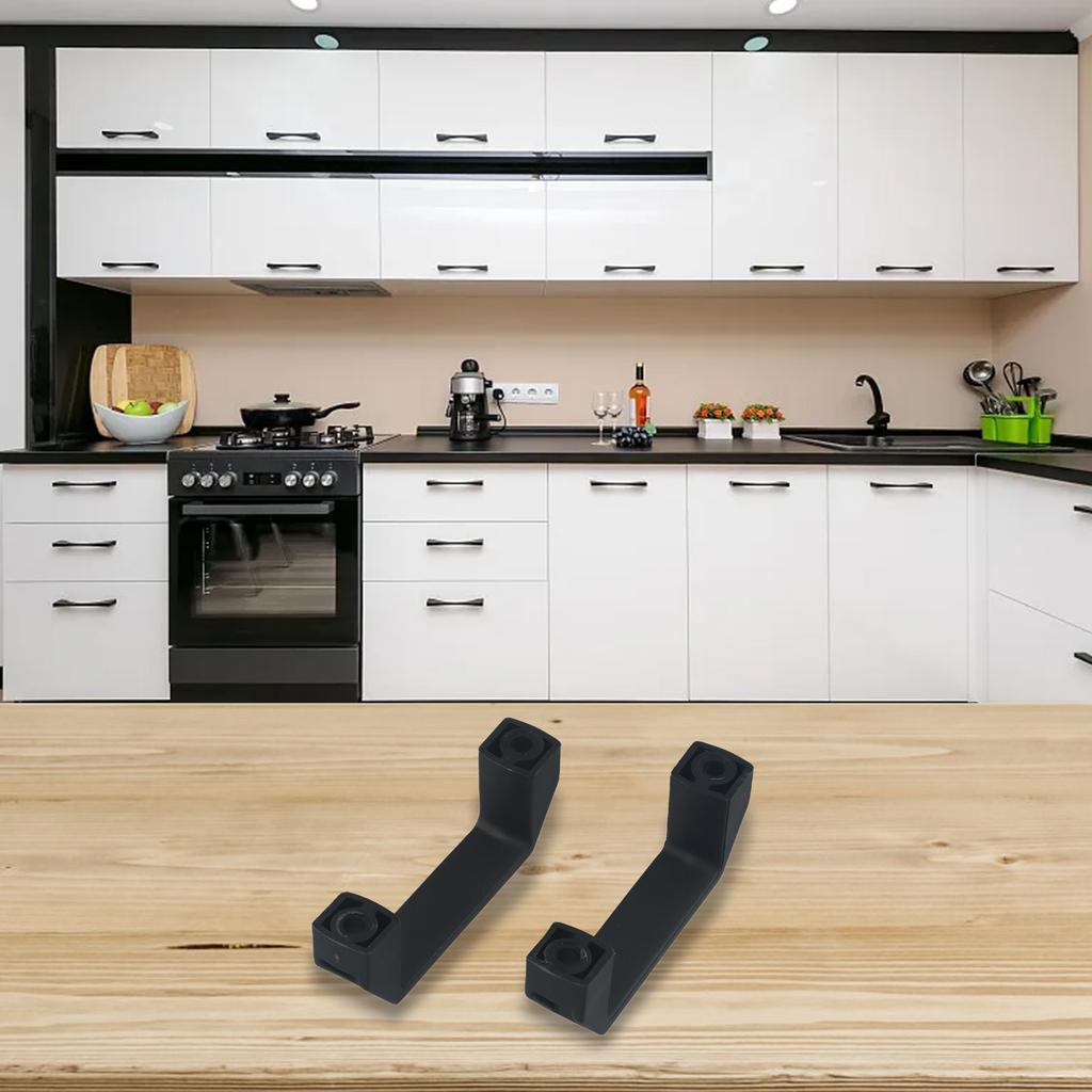 2PCS Thickened Cabinet Door Handles 90mm/120mm/180mm Black Plastic Industrial Cabinet Handles Furniture Hardware Accessories