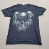 Skeleton Hear No Evil Shirt Mens Small VTG Y2K Hip Hop Graphic Short Sleeve