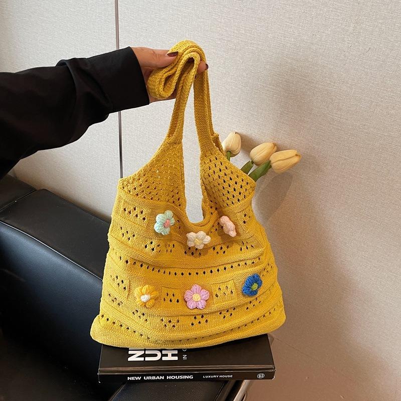 Lazy wind knitted bag women's new popular tote bag large capacity shoulder bag tote bag