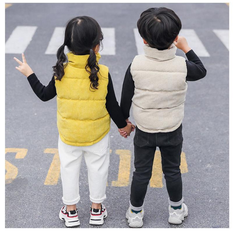 Children's Vests for Boys and Girls Are Thickened To Keep Warm and Wear Corduroy Autumn and Winter Cotton Vests, Baby Outer Tower Waistcoat Vests