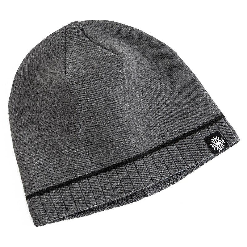 Neue Unisex-Wintermützen mit Pelzfutter für Männer und Frauen, warme Ski-Beanie-Mütze, lässige Schnee-Label-Dekor-Winter-Strickmützen
