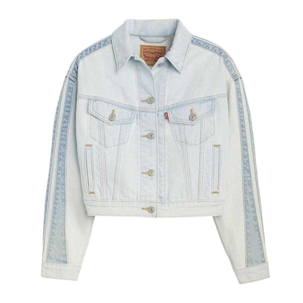 Levis Womens/Ladies Striped Cotton Denim Trucker Jacket