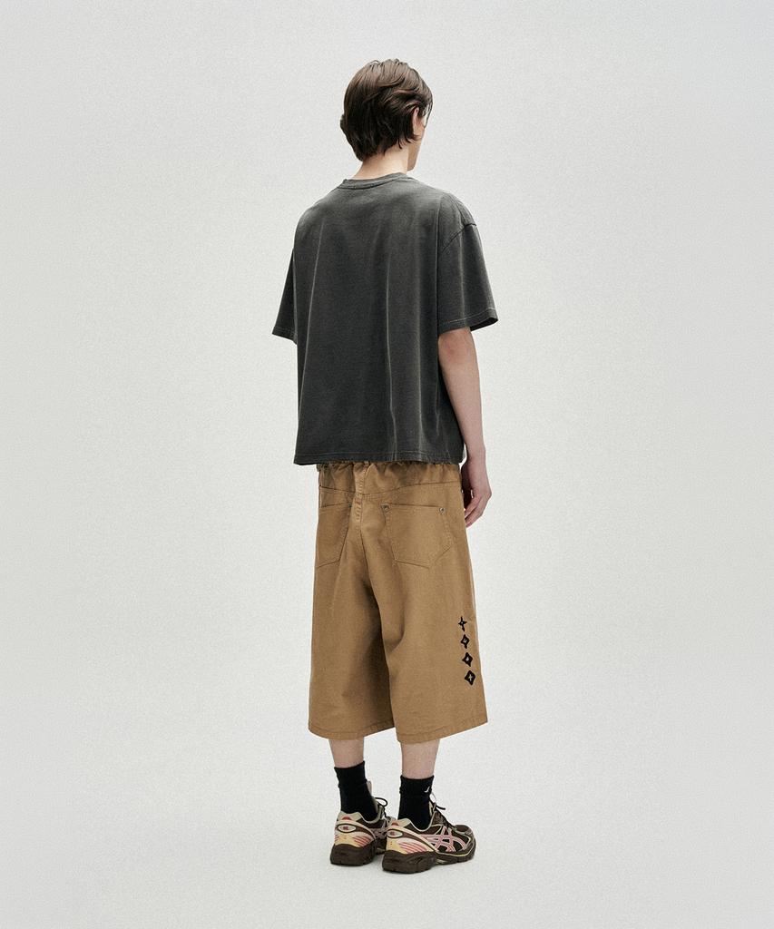 NOT4NERD Ignited Angel Pigment Loose Cropped T-Shirts - Charcoal