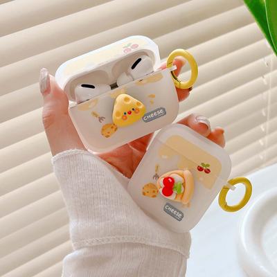 Matte Cheese 3d Relif Cartoon Smiley Cherry Shockproof Earphone Case For Apple Airpods 1 Pro 2 2nd 3 Wireless Bluetooth Cover