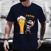 Skeleton Enjoying FRIDAY Beer Men's T-shirts  Graphic T Shirts Friends Drinking DAY Party Tops Tees Matching Outfit Y2k Clothes