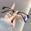 2025 Trendy Anti-Blue Light Eyebrow Frame Reading Glasses: Unisex, Fashionably High-Definition, Half-Frame Design