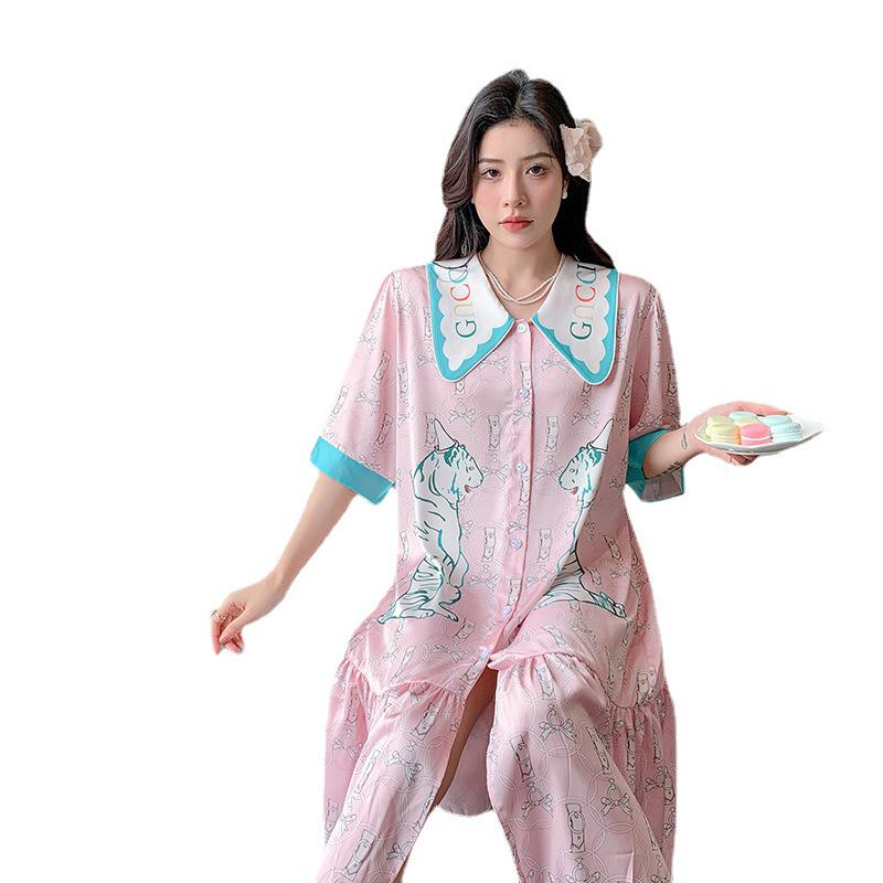 Women's Large Size Ice Silk Pajamas - Breathable, Ultra-Thin Summer Nightdress