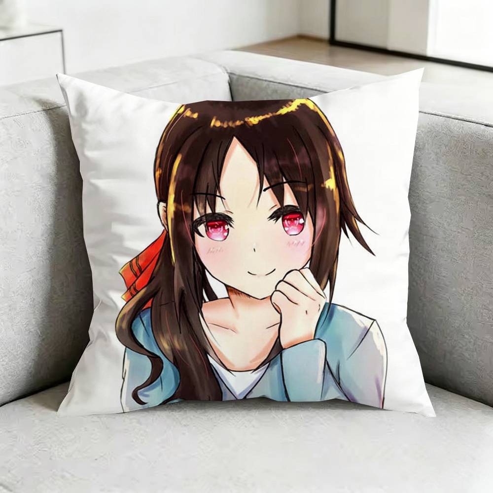 Kaguya Sama Love is WWar Pillow Case Square DoubleSided Sofa Cushion Cover Bedroom Bedside Pillow Gift