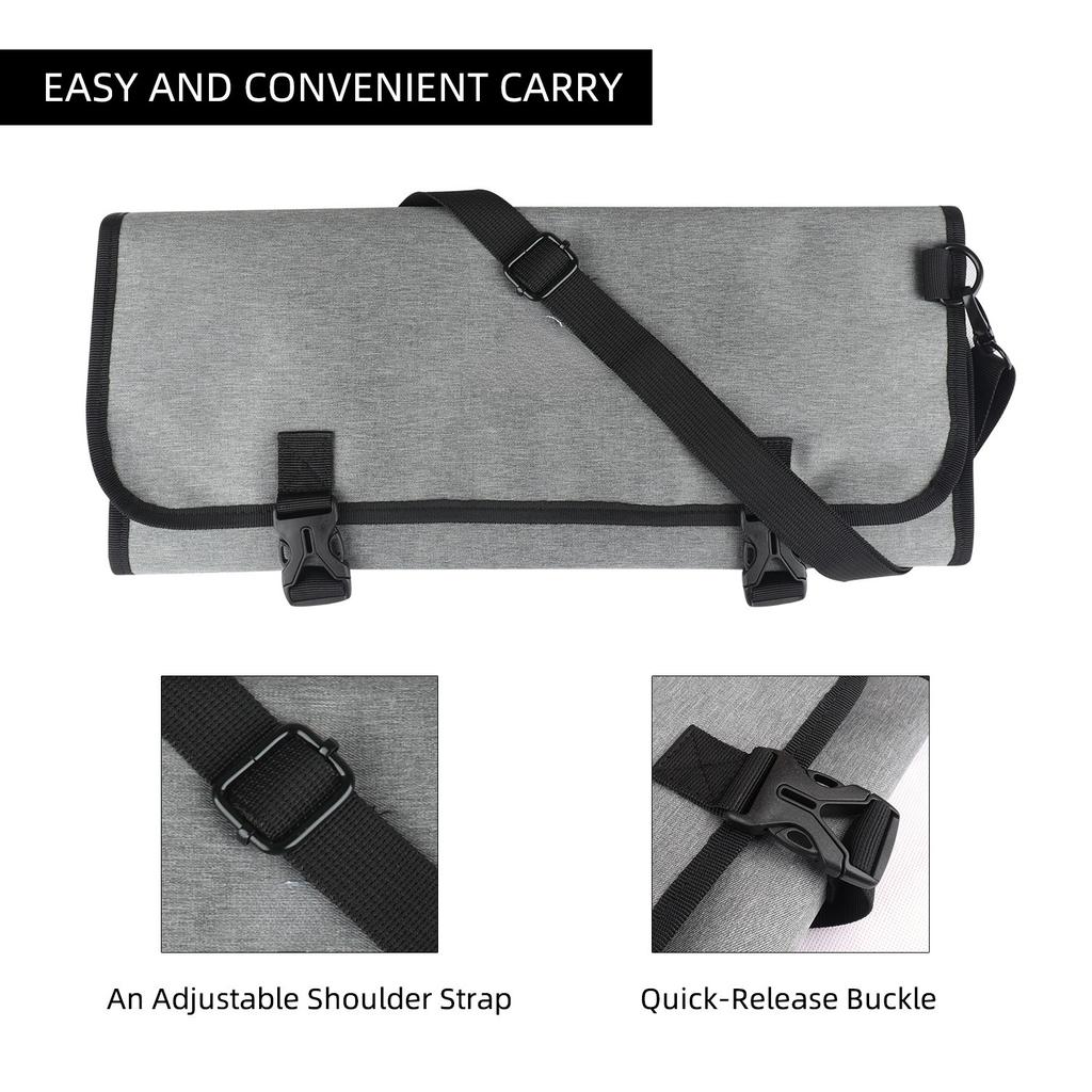 Portable Chef Knife Bag Kitchen Knife Roll Bag Carry Case Bag Kitchen Cooking Chef Knife Carrying Storage Pockets Knife Bag Case