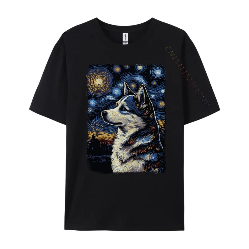 Husky Starry Night Sports T Shirt Men Mens Shirts Group Graphic T Shirts Woman Tshirt