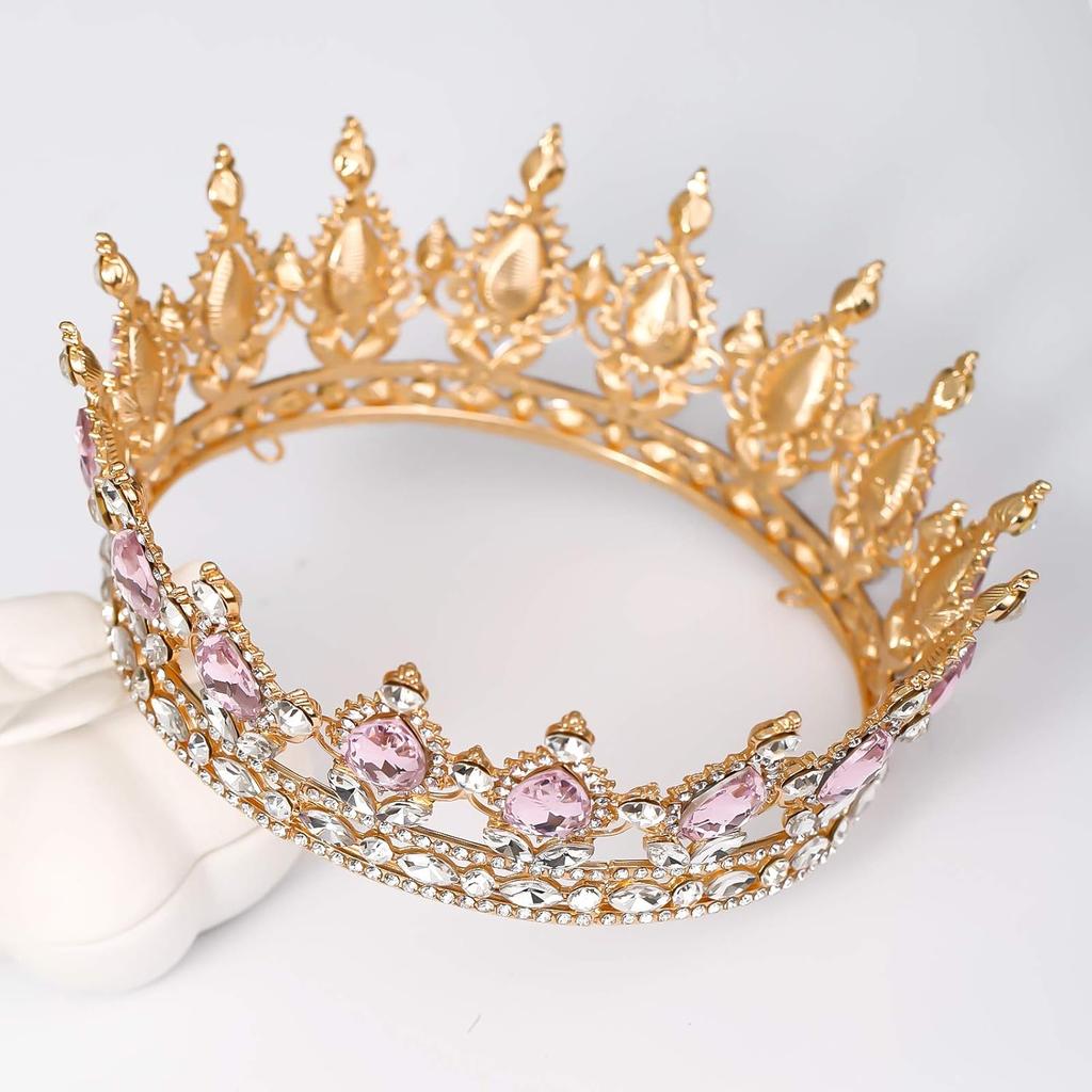 FORSEVEN Queen Crown Rhinestone Wedding Crowns and Tiaras for Women Costume Party Hair Accessories Princess Birthday Crown Crystal Bridal Crown