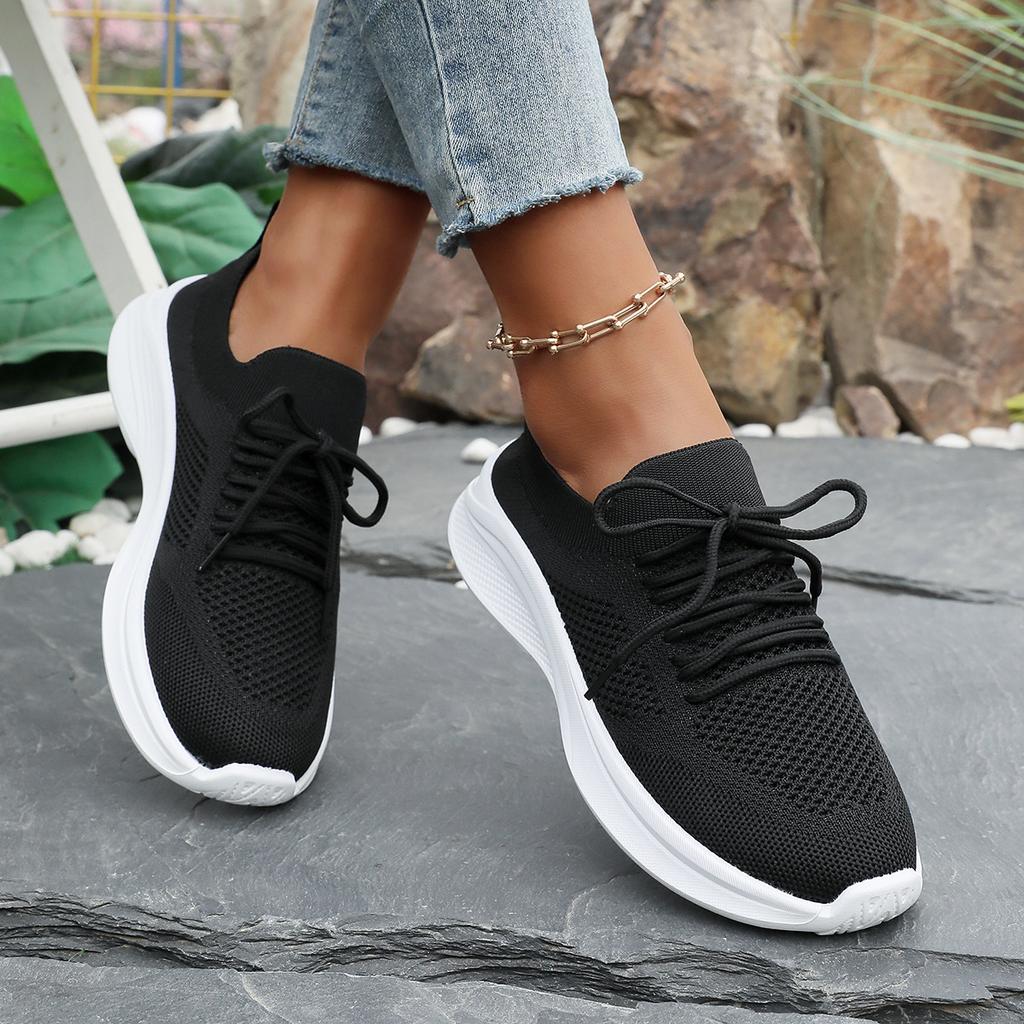 Large size summer new European and American fly-woven round head muffin sole single shoes