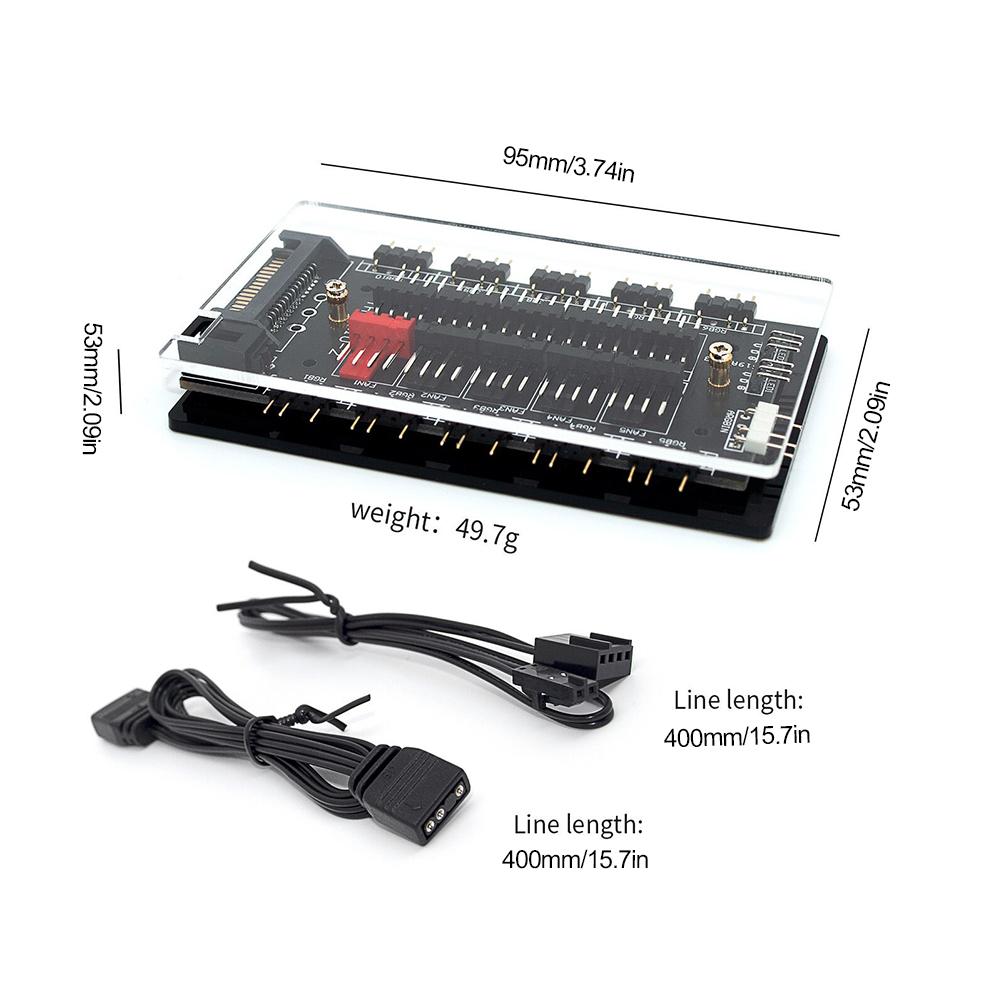 4Pin PWM & 5V 3Pin ARGB Cooler Master Multi Way Splitter 10/16 Hub ARGB&PWM HUB 2-in-1 Expansion Box Fan Controller Hub Splitter