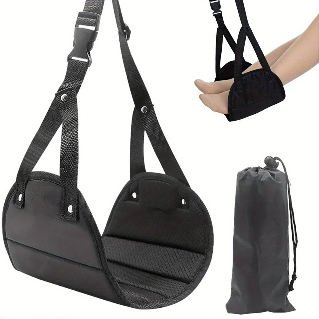 Adjustable Travel Foot Hammock - Airplane Foot Rest Hammock for Comfort  Hammock for Flights, Lightweight Travel Access KTY