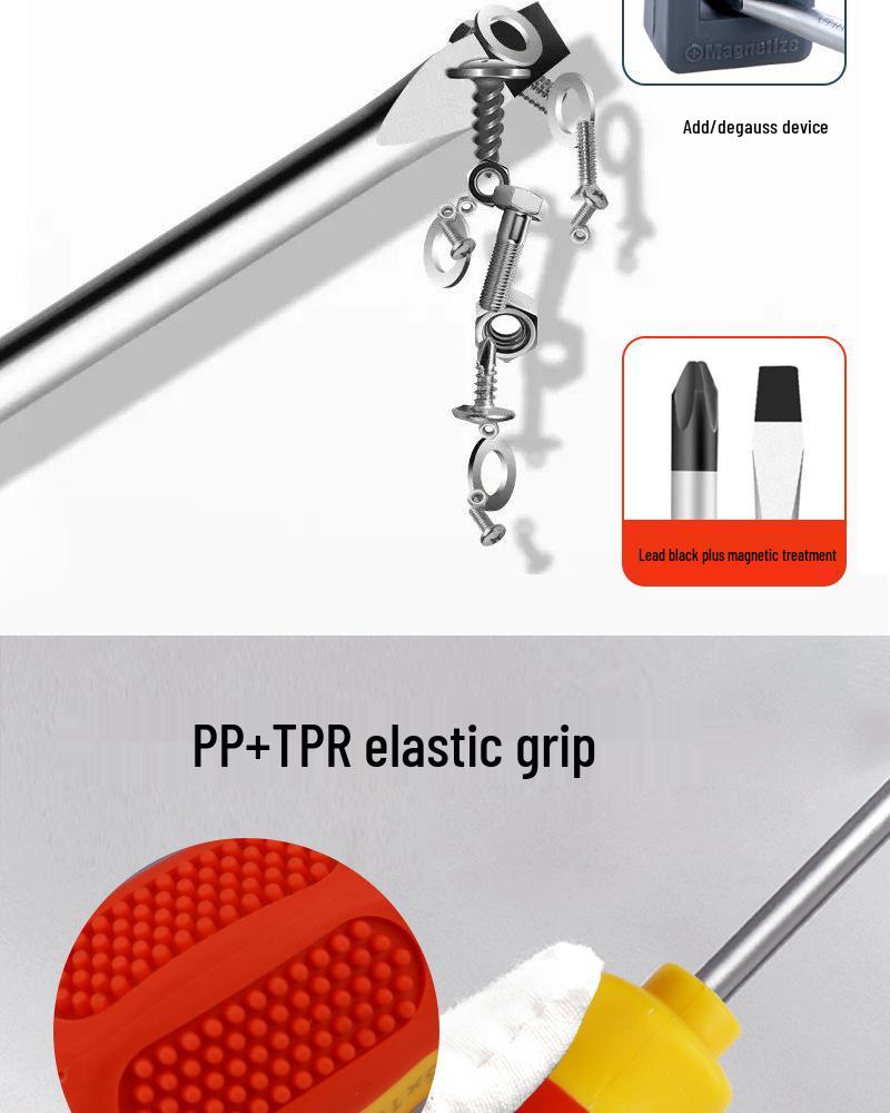 10-Piece Non-Slip Handle Slotted & Phillips Screwdriver Set