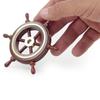 Hand Crafted Premium Nautical Wooden Ship Wheel | Exclusive Pirate's Wall Decor | Ocean  (Natural Wood - Brass Ring, 4 Inches)