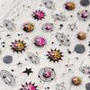Colorful Five-pointed Star Gird Polka Dot Line Bowknot Cherry 5D Shiny Nail Art Stickers Self Adhesive Decoration Manicure Decal
