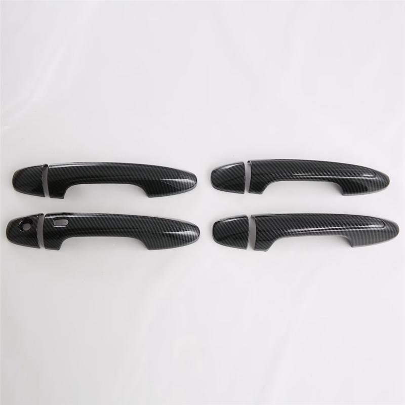 M63K-For Toyota Hilux Fortuner 2024 ABS Carbon Fiber Car Door Handle Cover Trim Decoration Accessories
