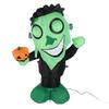 3.9ft Inflatable Green Monster with Pumpkin Big Eyes LED Lights Outdoor Yard Garden Lawn Holiday