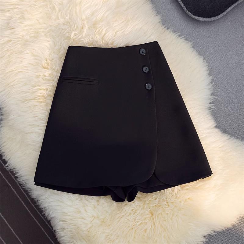 Women's Gray High-Waist A-line Wide Leg Skirt Shorts - Spring/Summer 2025 Collection