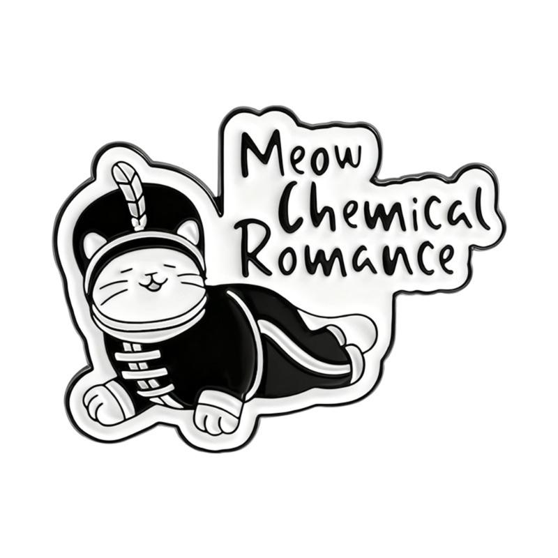 Charming Cartoon Procession Puss Alloy Pin Brooch With Simple Design For Comfortable Wear or Special Gift Occasion