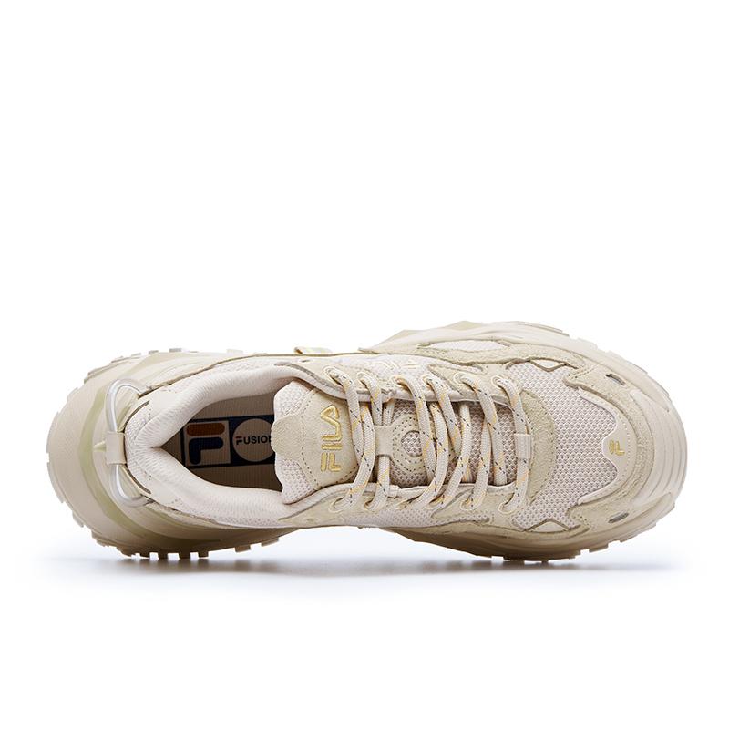 FILA Fusion Bianco Hard Candy Lace-Up Shock Absorbing Wear-Resistant Breathable Sweat-Absorbing Height Increasing Low-Top Dad Shoes T12W135211FMS