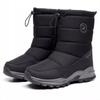 Men's Winter Warm Snow Boots Water Resistant Zipper Faux Fur Lining Mid Calf Ankle Booties Non-Slip Outdoor Walking Hiking Work Boots Shoes for Men