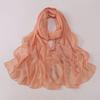 Chiffon Long Scarf With Rhinestones Beads Ethnic Headscarf For Women